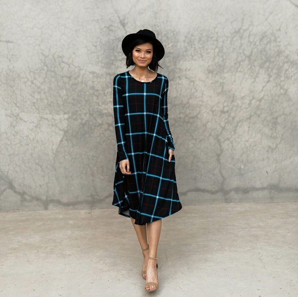 Plaid Pocket Swing Dress - Picture 3 of 3